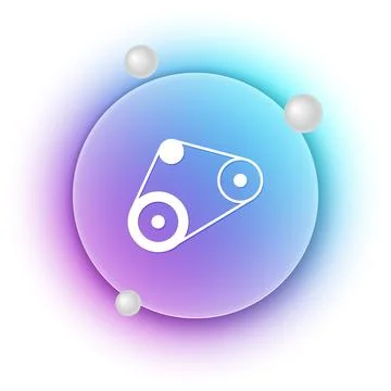 White Timing belt kit icon isolated on white background. Blue and purple gr.. Stock Illustration