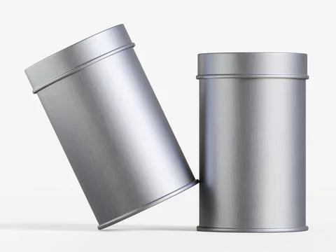 White tin pack (14) Stock Photos