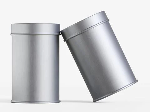White tin pack (15) Stock Photos