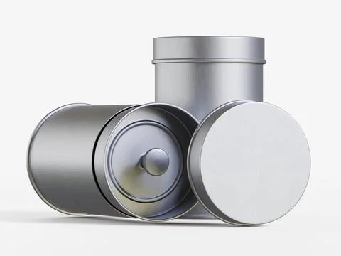 White tin pack (17) Stock Photos