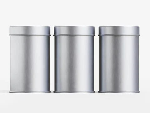 White tin pack (21) Stock Photos