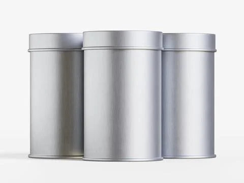 White tin pack (22) Stock Photos