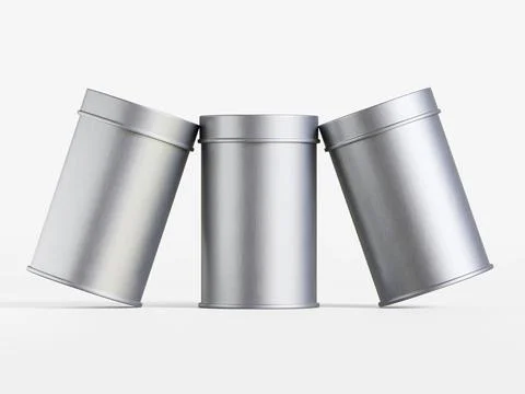 White tin pack (26) Stock Photos
