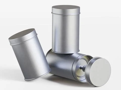 White tin pack (29) Stock Photos