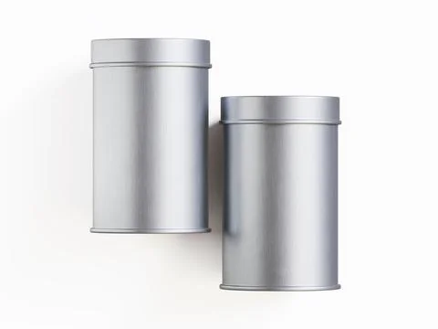 White tin pack (33) Stock Photos