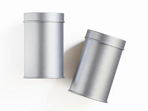 White tin pack (34) Stock Photos