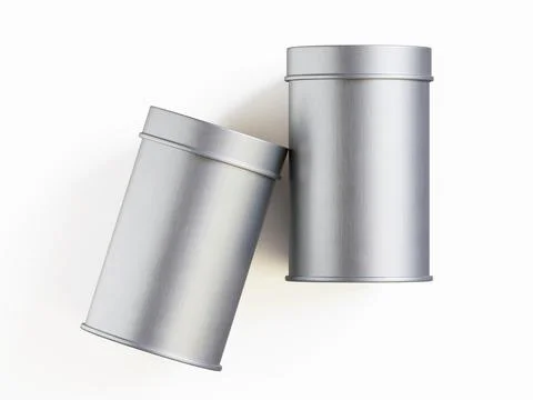 White tin pack (35) Stock Photos