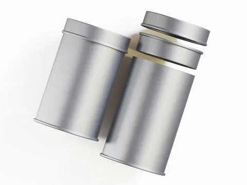 White tin pack (38) Stock Photos