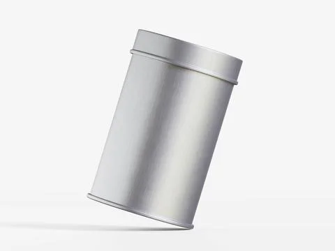 White tin pack (4) Stock Photos