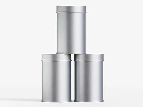 White tin pack (41) Stock Photos