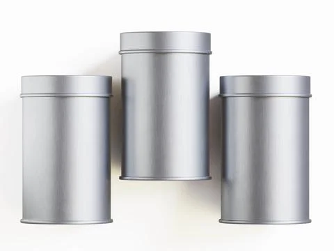 White tin pack (42) Stock Photos