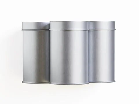 White tin pack (44) Stock Photos