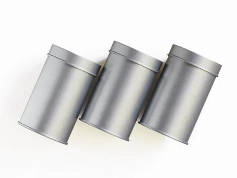 White tin pack (45) Stock Photos