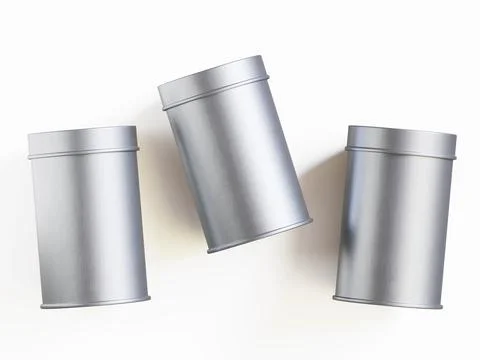 White tin pack (47) Stock Photos