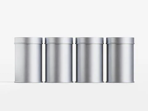 White tin pack (49) Stock Photos