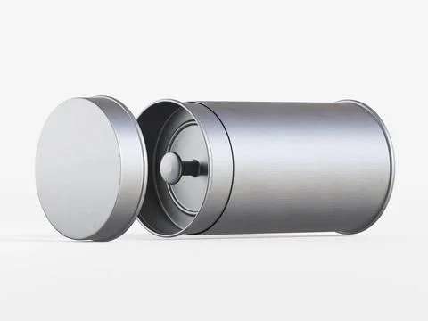 White tin pack (5) Stock Photos