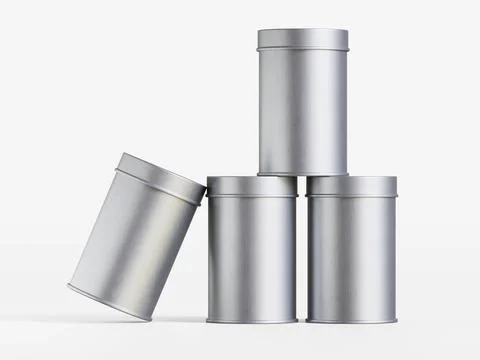 White tin pack (50) Stock Photos