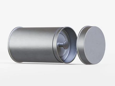 White tin pack (6) Stock Photos