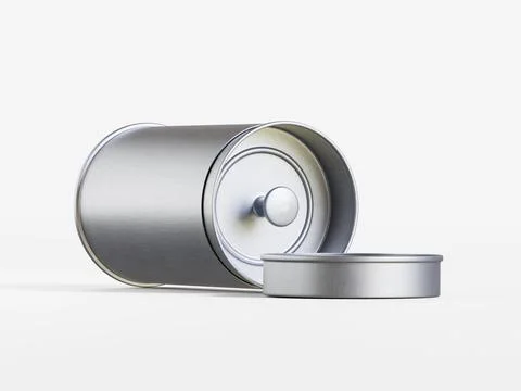 White tin pack (7) Stock Photos