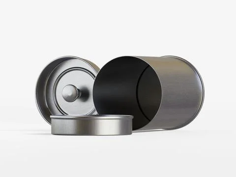 White tin pack (8) Stock Photos
