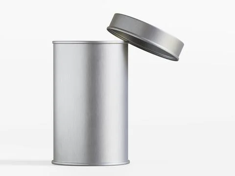 White tin pack (9) Stock Photos