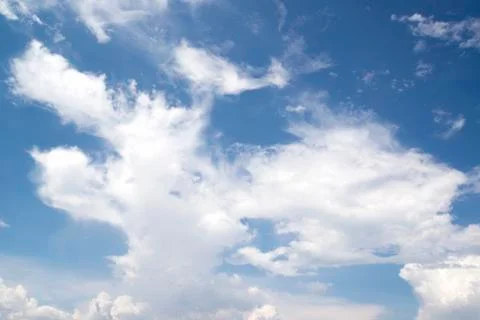 White tiny cloud on blue sky as background Foto stock