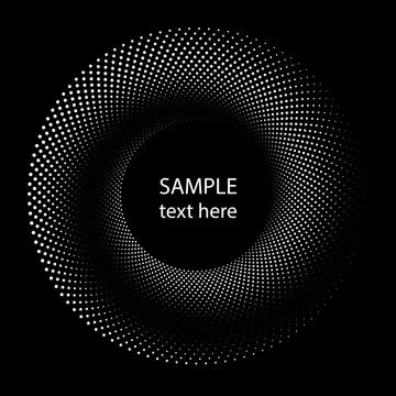 White tiny halftone dots in round form Stock Illustration