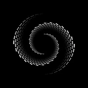White tiny halftone squares in spiral form Stock Illustration