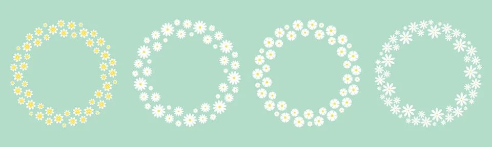 White tiny wildflowers frame set イラスト素材
