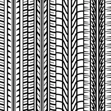 White tire track background Stock Illustration