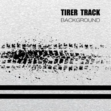 White tire track background text Stock Illustration