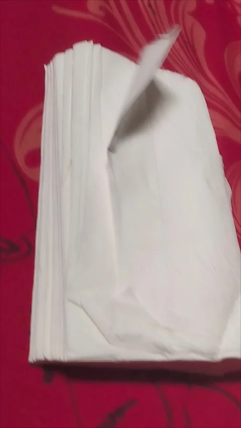 White Tissue Bundle Placed on Bed Stock Footage 296035790