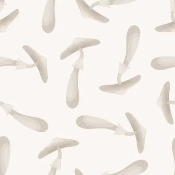 White Toadstool Pattern, Vector Illustration. Seamless Poisonous Mushroom P.. Stock Illustration
