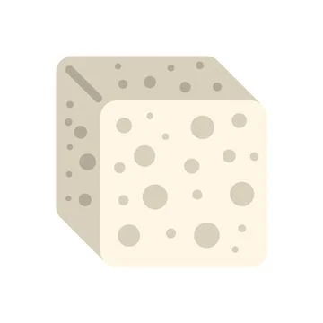 White tofu bean curd cube vegan healthy food Stock Illustration