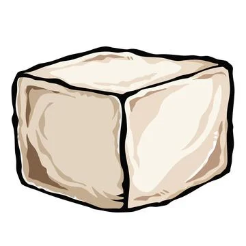 White tofu block vector art illustration. Stock Illustration