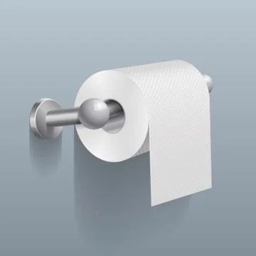 White toilet paper roll, serviette on wall vector illustration Stock Illustration