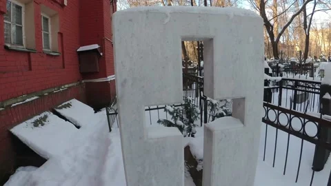 White tombstone with a cross Video stock 168174051
