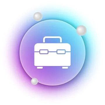 White Toolbox icon isolated on white background. Tool box sign. Blue and pu.. Stock Illustration