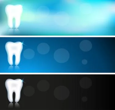 White tooth banners Stock Illustration