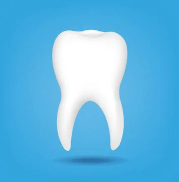 White Tooth With Blue Backround Stock Illustration