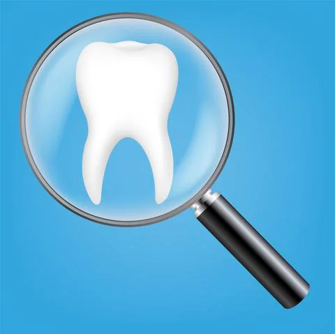 White Tooth With Blue Backround Stock Illustration