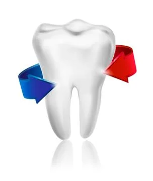 White tooth surrounded by beams. taking care of teeth concept. vector. Stock Illustration