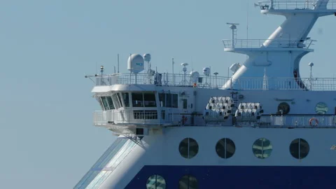 The white top deck of the passenger ship in Estonia Stock Footage 157279203