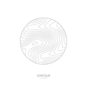 White Topographic map circle logo concept.Topo map elevation lines. Contour Stock Illustration