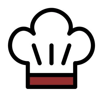 White toque hat flat Stock Illustration