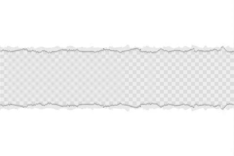 White torn paper up and down on horizontal page. Scrapbook ripped edges paper Stock Illustration