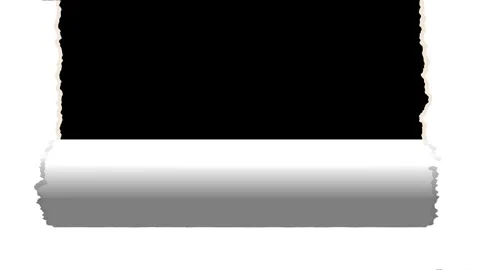 White torn paper edge transition animation with vertically rolling effect. Stock Footage 320081027