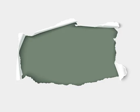 White torn paper hole wit ripped edges Stock Illustration