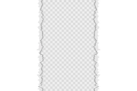 White torn paper left and right on horizontal page. Scrapbook ripped edges paper Stock Illustration