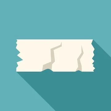 White torn paper piece showing cracks on blue background Stock Illustration